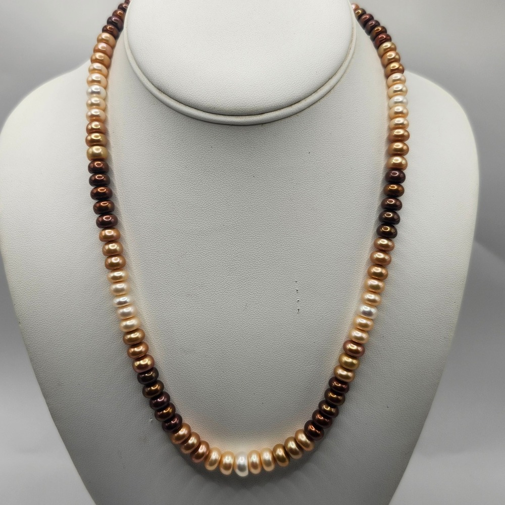 Honora‎ Sterling Silver 925 Multi Color Freshwater Cultured Pearl Necklace Ombre